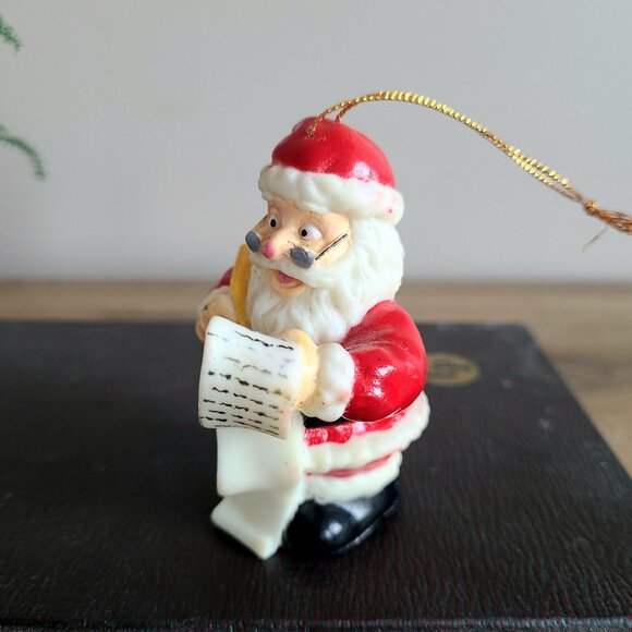 Vintage 60s plastic Santa Christmas tree ornament. - Picture 3 of 5